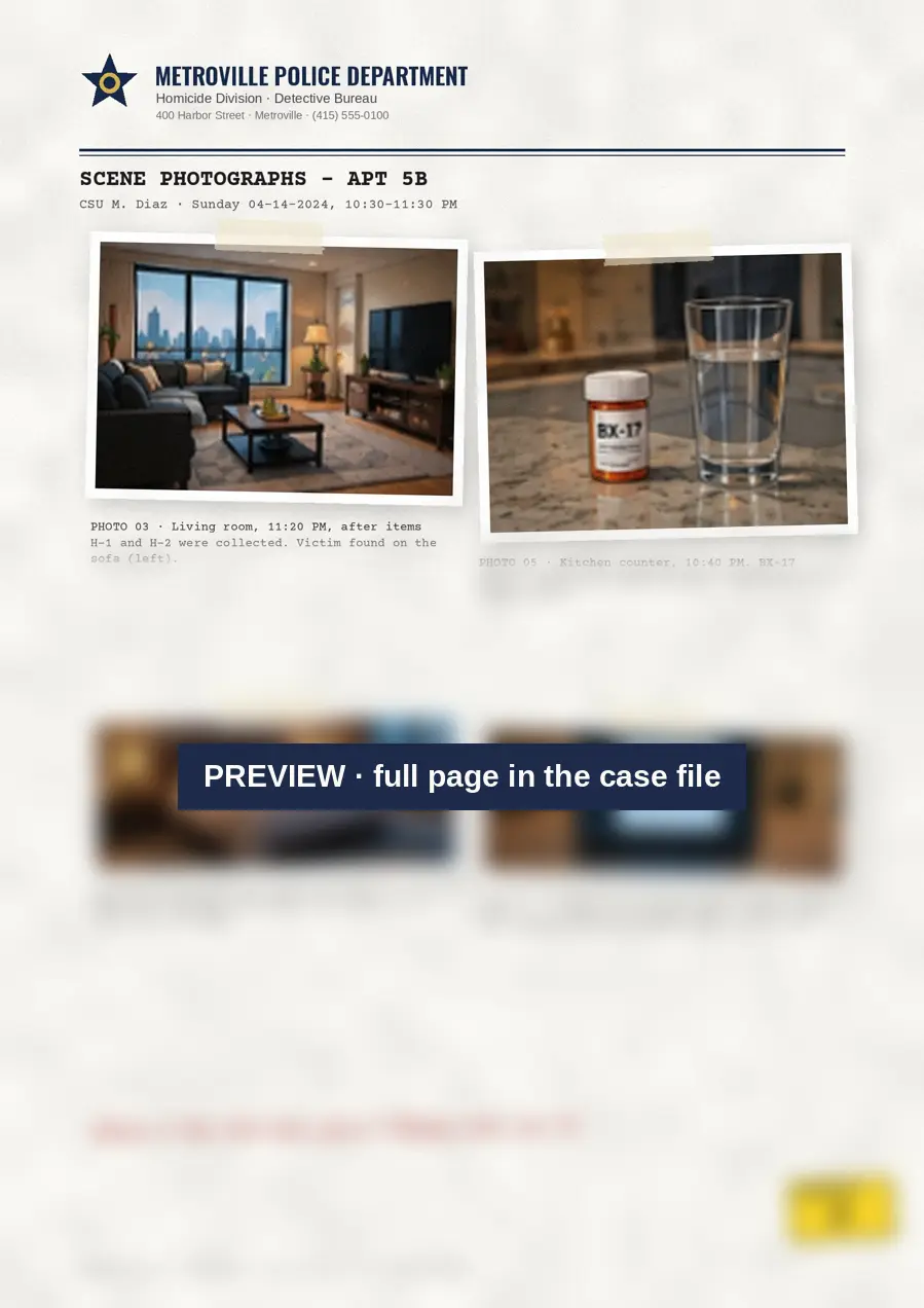 Page with four photos of an apartment